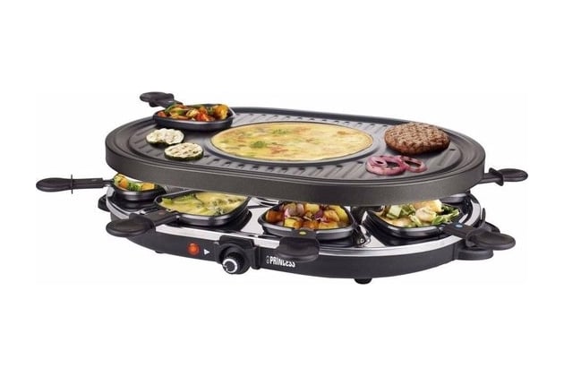Princess Raclette 8 Oval Stone & Grill Party 162710 - - Voor