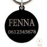 dierenpenning titanium rond 35 mm kattenpenning met naam
