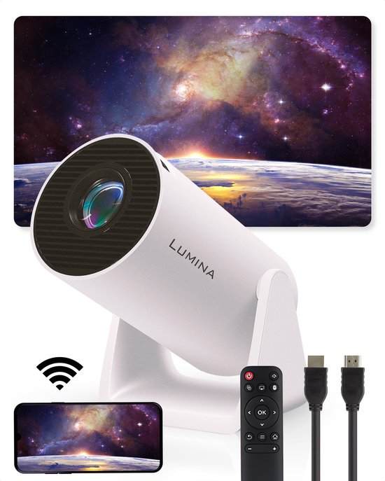 Lumina Beamer - Mini Beamer - Projector - Home Cinema - 4K Beamer - Android...