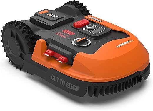 WORX Draadloze robotmaaier, LANDROID WR165E, tot 500 m², eenvoudige installatie, grasmaaien in de regen, vrijstaand, afstandsbediening, intelligent maaien met snijden borders en randen