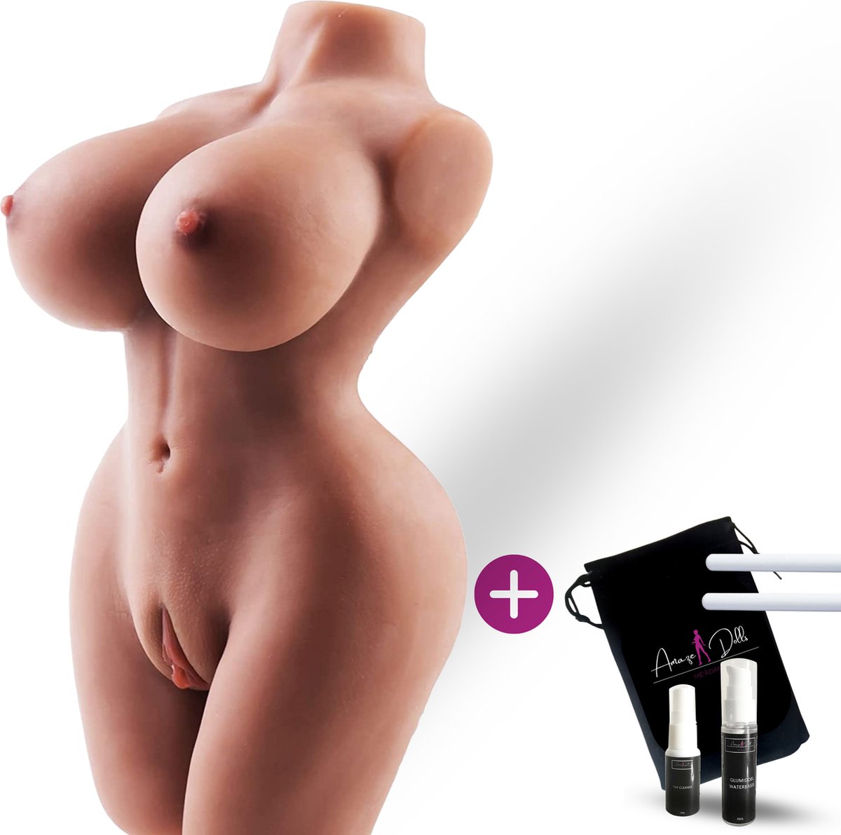 Amaze Dolls Shally - Masturbator - Sekspop - Inclusief complete accessoires set - Lovedoll - Kunstvagina - Realistisch – Grote borsten – Vagina & Anus - Masturbator voor man - Pocket Pussy - 2 in 1 Vagina en Anus 3.2 KG - Sex toys voor mannen