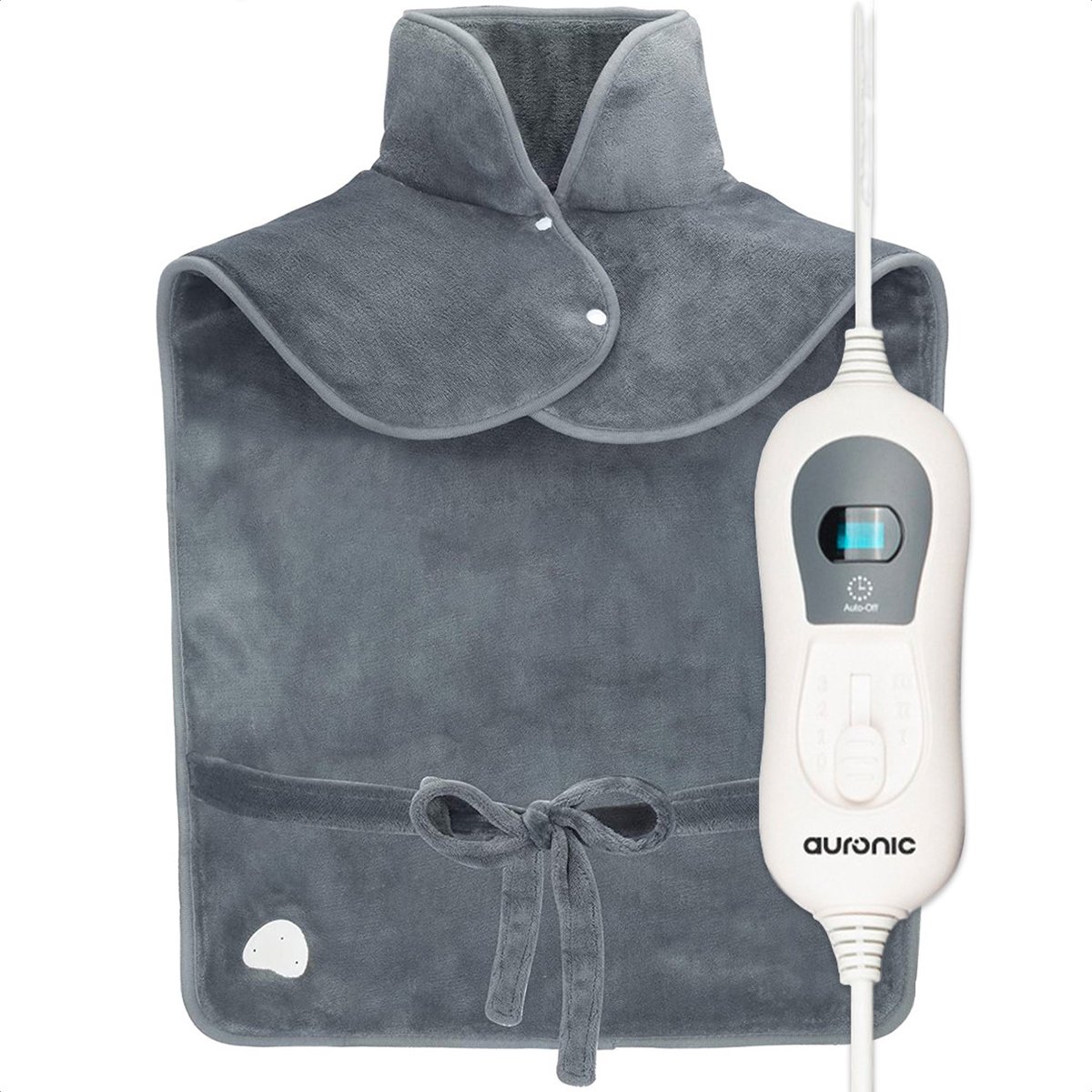 Auronic Warmtekussen - Elektrisch - Schouders en Rug - Wasbaar - Grijs