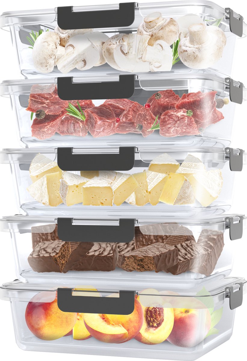 Avalo Vershoudbakjes Glas - Meal Prep Bakjes - Diepvriesbakjes - Met Deksel -...