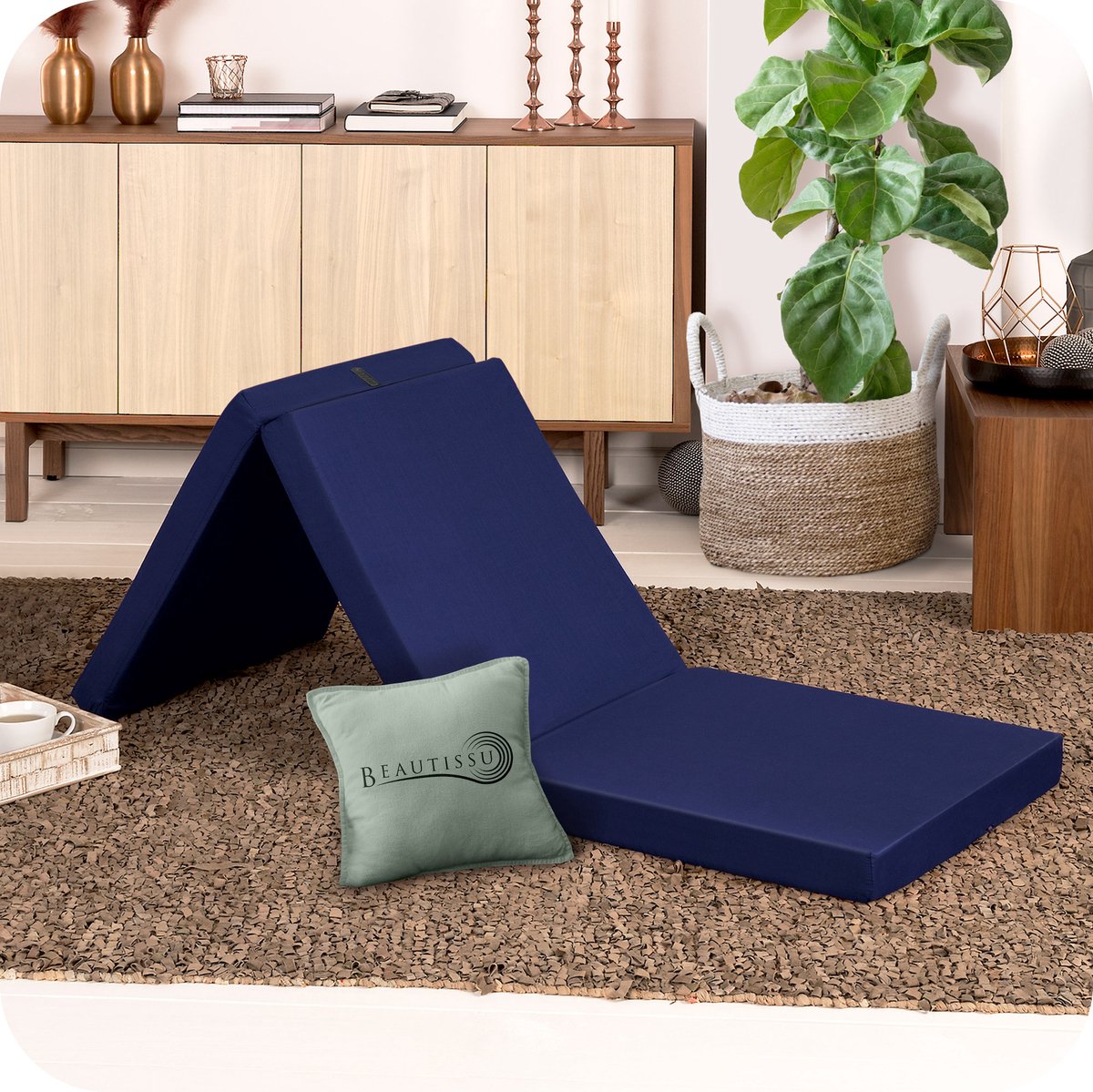 De 5 beste logeermatrassen: de ultieme slaapervaring voor gasten 3 Beautissu Comfort – Logeermatras Opvouwbaar Matras 195x60cm Blauw – Gemiddeld
