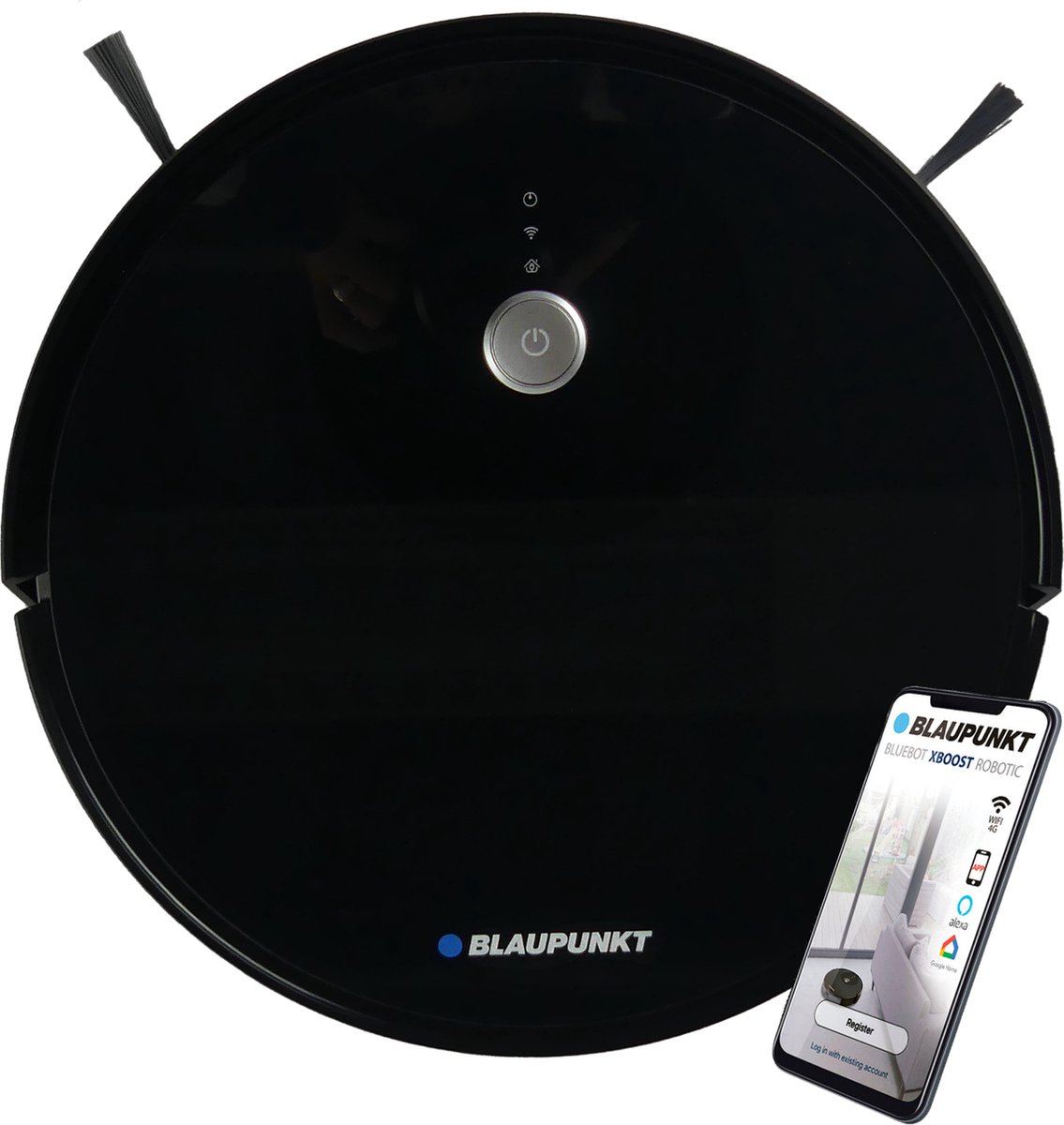 Blaupunkt Bluebot XBOOST BPK-VCBB1XB - Robotstofzuiger met dweilfunctie - Laadstation - Turbo zuigfunctie