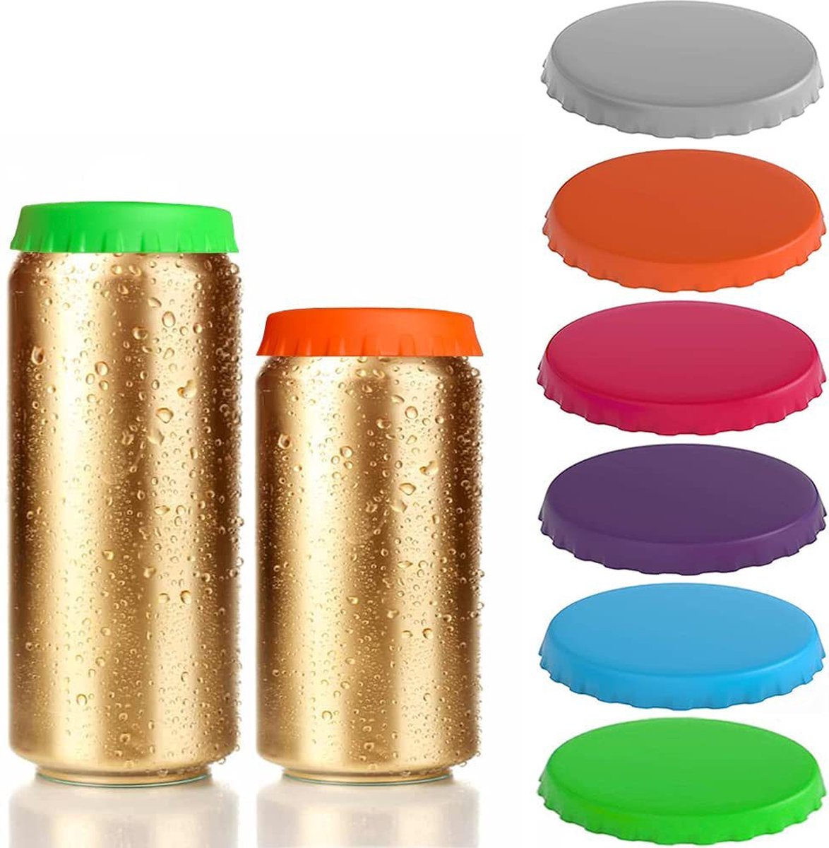 Blikjes Cover - 6 Stuks - Blikjes Sluiter - Siliconen Blikjes Deksels -...