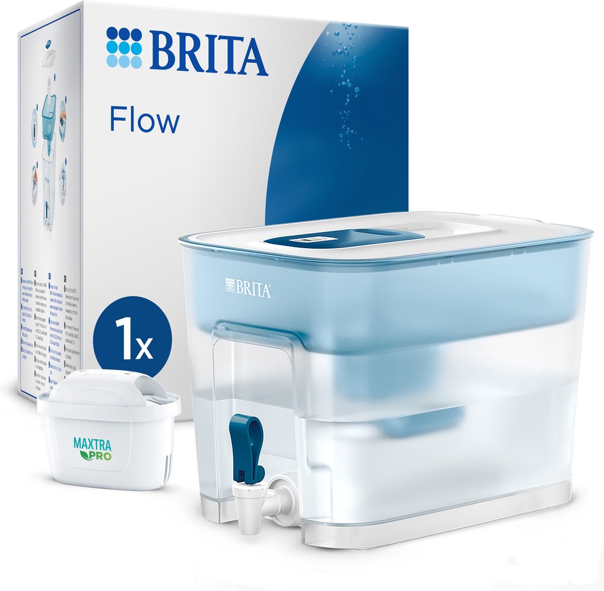 BRITA - Waterfilterkan - Flow Cool - 8.2L - Blauw - incl. 1 MAXTRA PRO ALL-IN-1 Waterfilterpatroon
