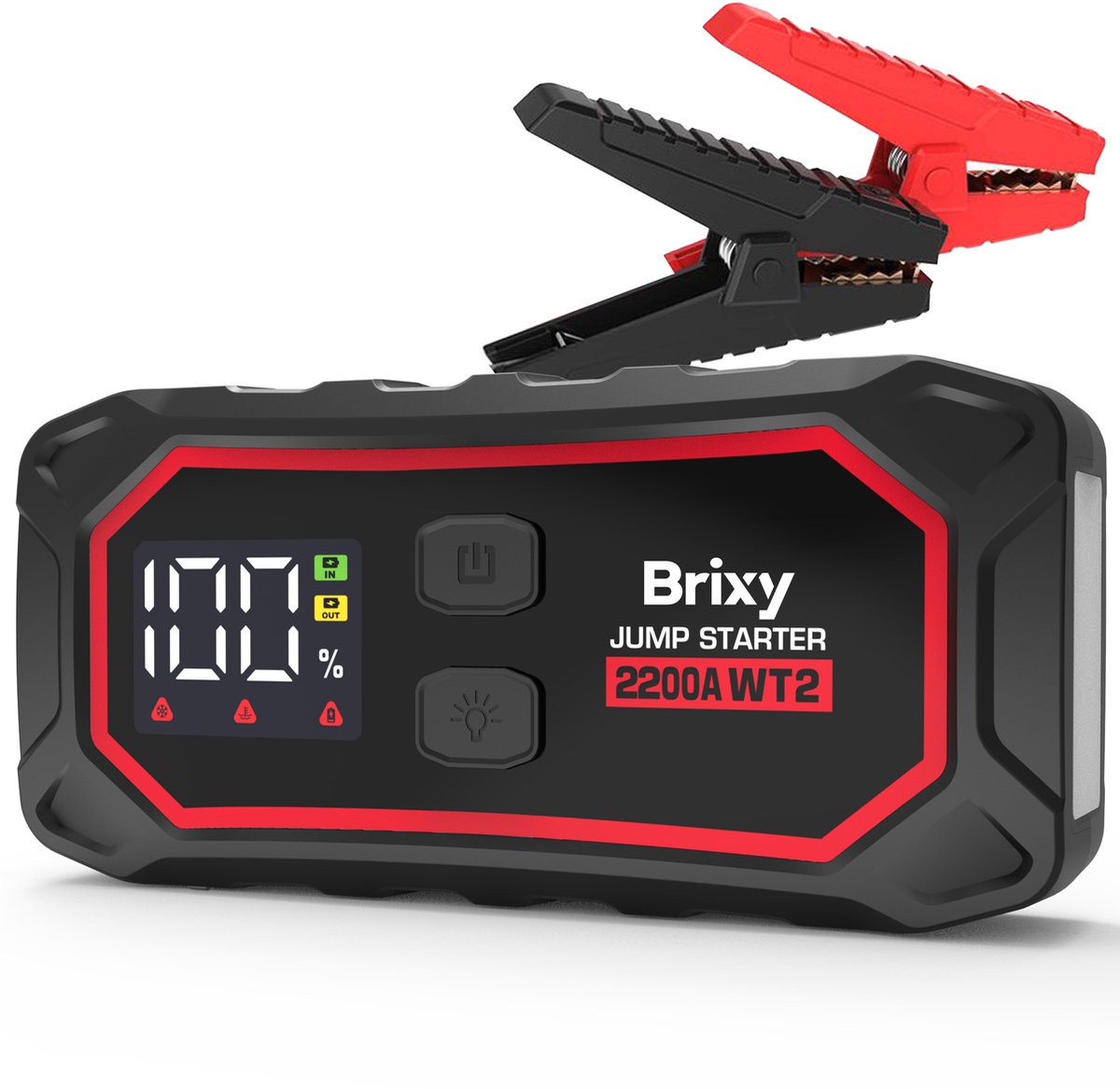 Brixy Jumpstarter voor Auto - 2200A / 16.000 mAH - 4-in-1 Starthulp - LED...