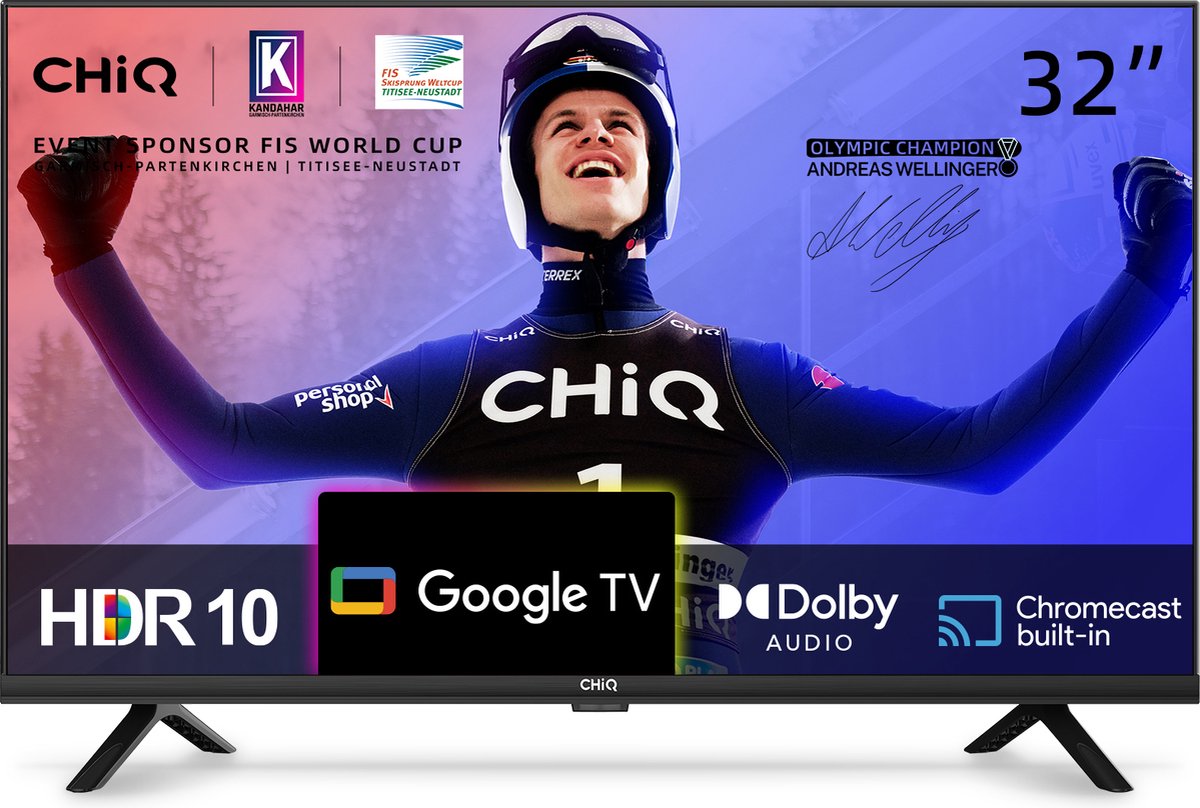CHiQ L32H7G - 32 inch HD Google TV - Randloos Ontwerp - Google Assistent