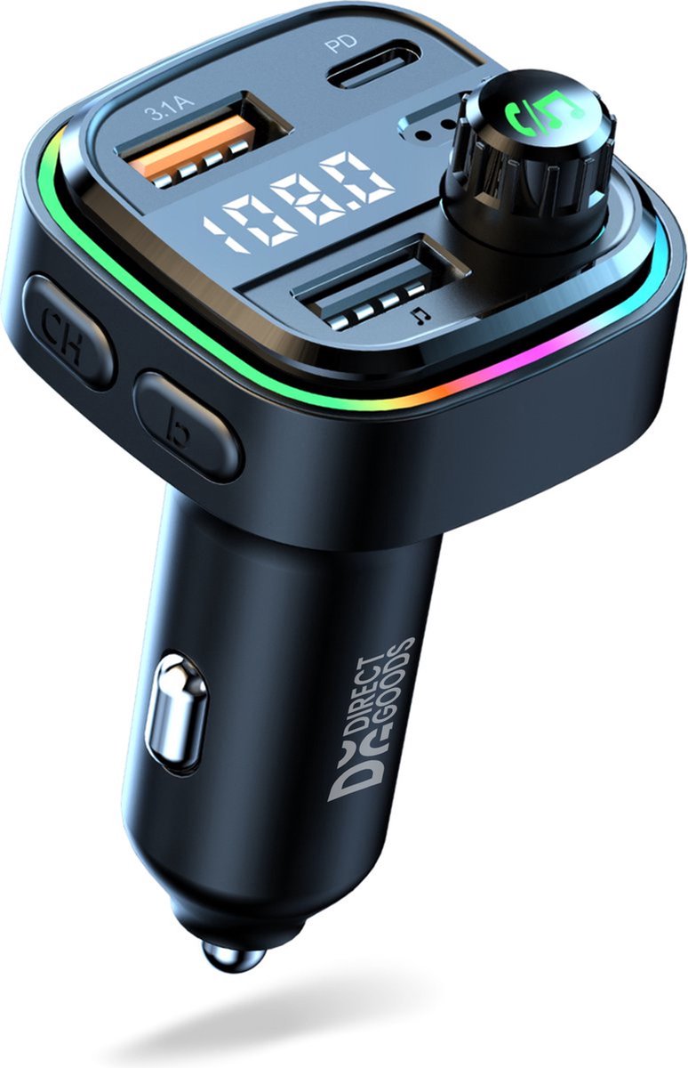 DirectGoods FM Transmitter Bluetooth – Bluetooth Transmitter - USB-C...