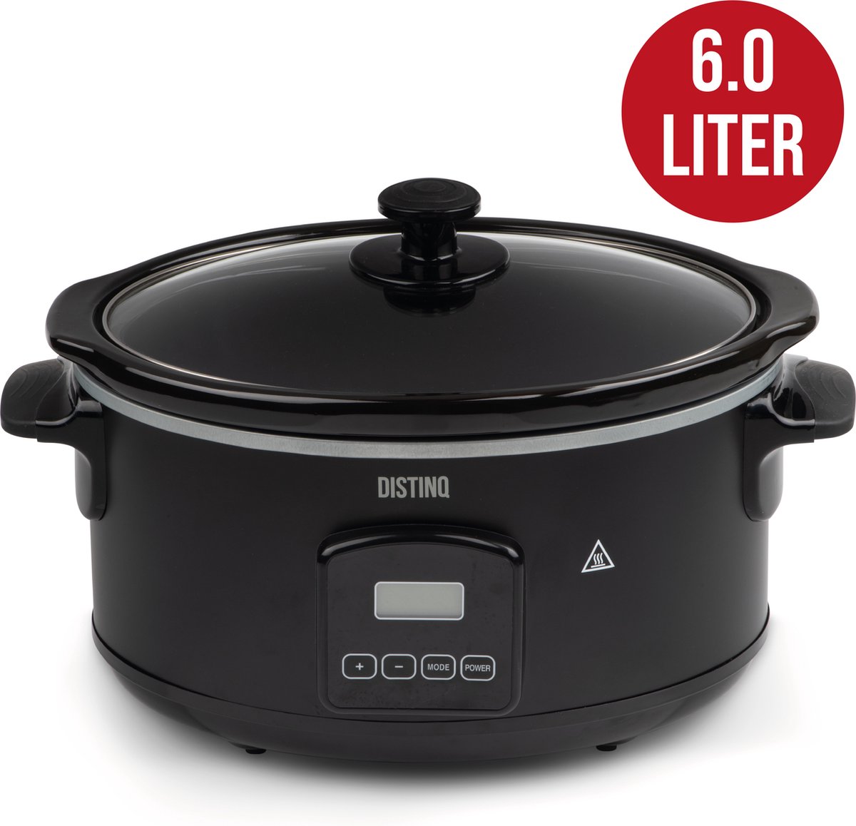 DistinQ Digitale Slowcooker 6 liter – Keramische binnenpan - Warmhoudfunctie