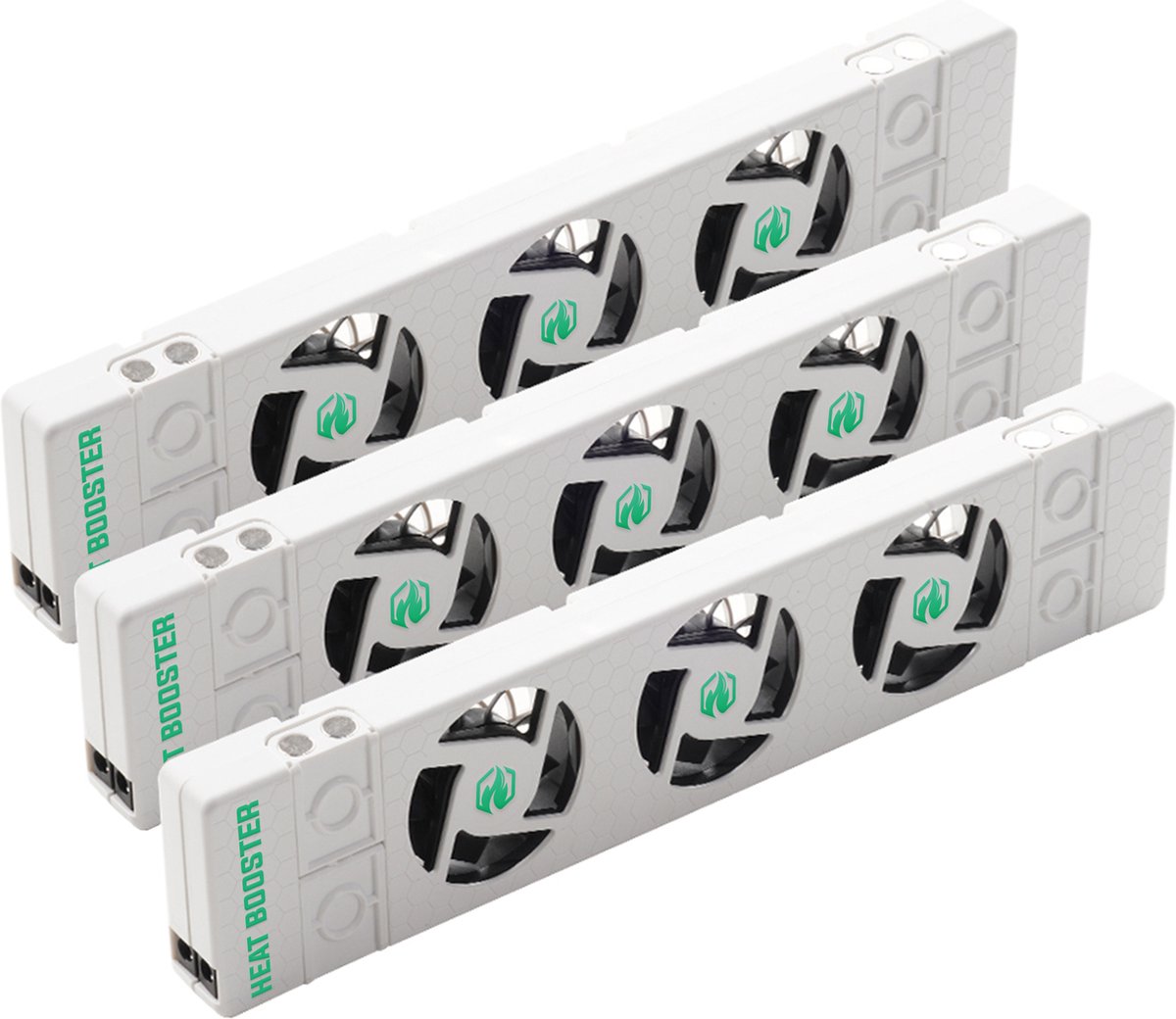 Heatbooster Radiator Ventilator Triple-set – Universeel - Geschikt voor...