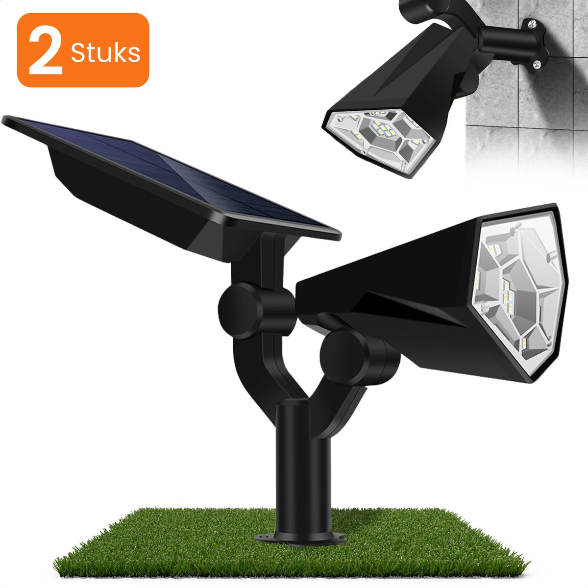 HEKO Solar® Tuinverlichting Spotta - 2 Stuks - Solar Tuinverlichting Op...