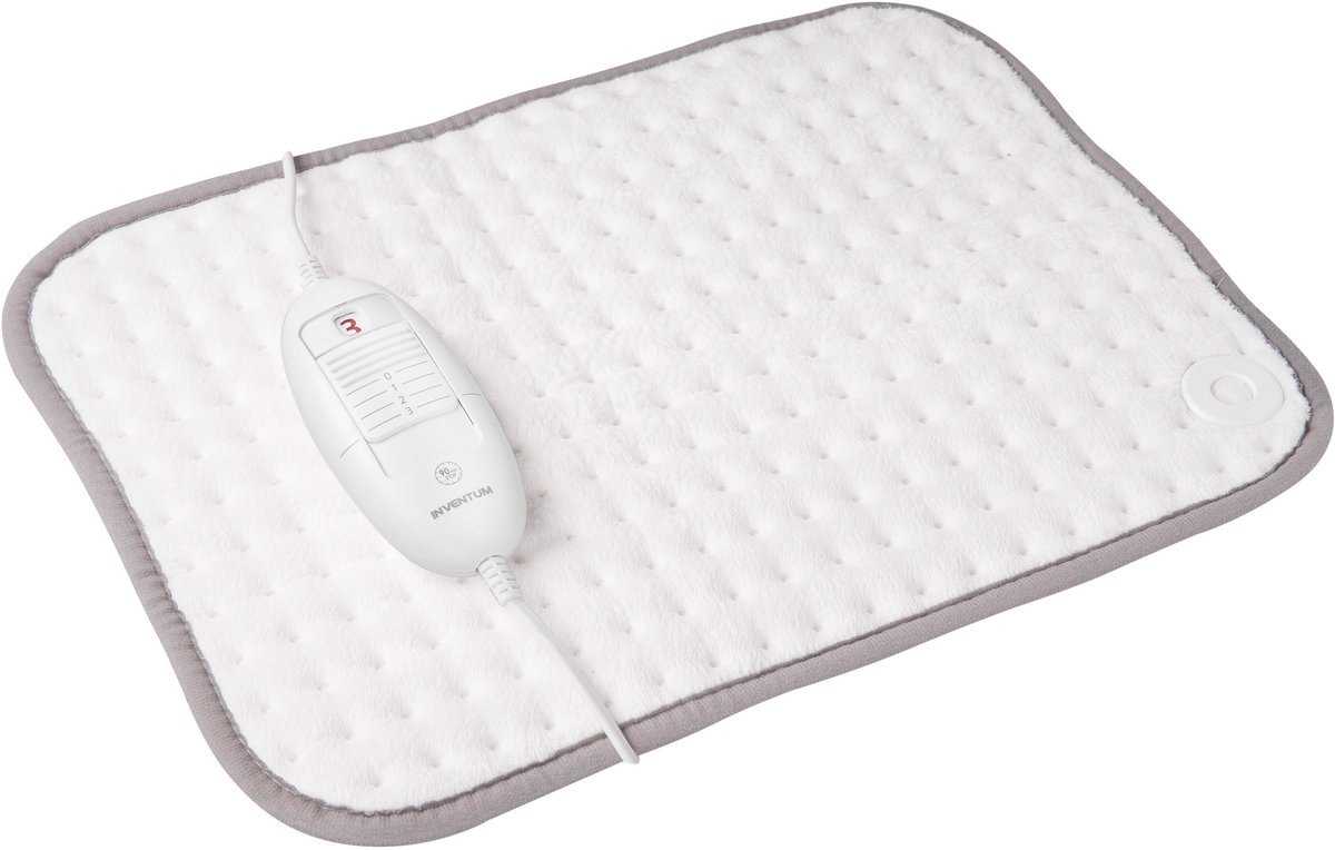 Inventum HNK18 - Elektrisch warmtekussen - Automatische uitschakeling - 44x33 cm - Fleece - Wit/Grijs
