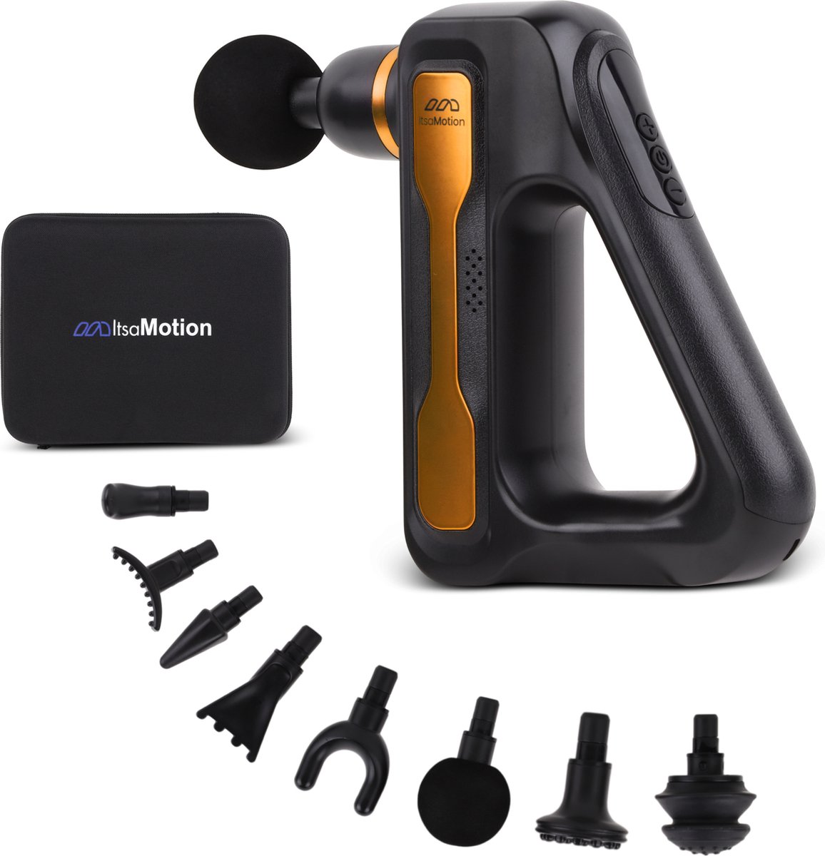 ItsaMotion Massage Gun Pro - Sport en Relax Massage Apparaat - Professioneel Massage Pistool - 32 Standen - Massage Pistool - Massage Gun - Fitness - Oranje Massagegun