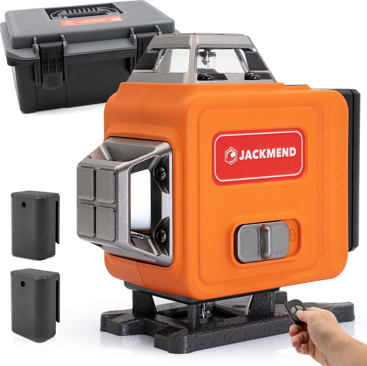 JACKMEND 4D Kruislijnlaser Inclusief Draagkoffer - Zelfnivellerend Bouwlaser...