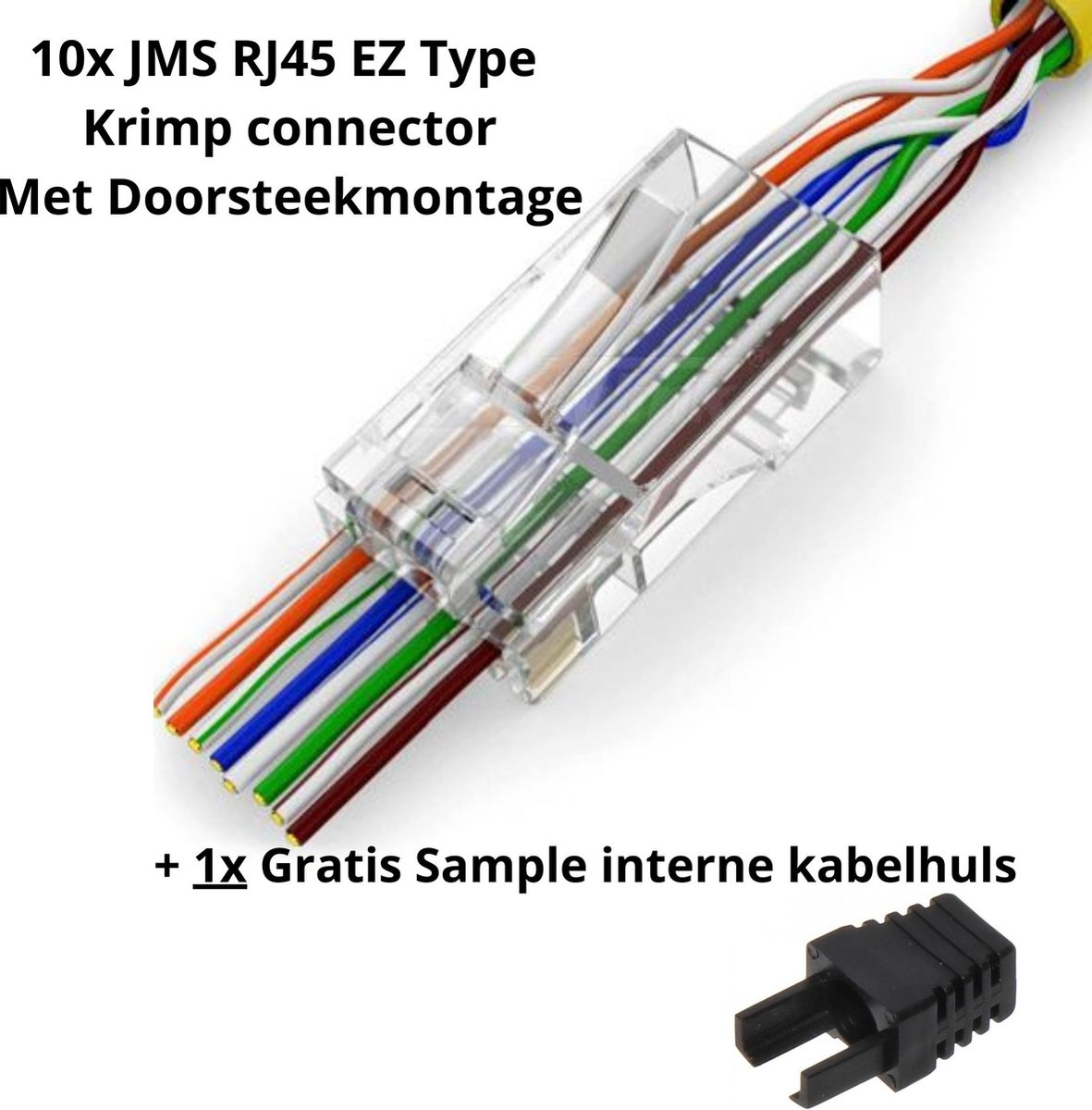 JMS® RJ45 EZ Type Krimp Connector Met Doorsteekmontage Voor CAT5, CAT5e en...