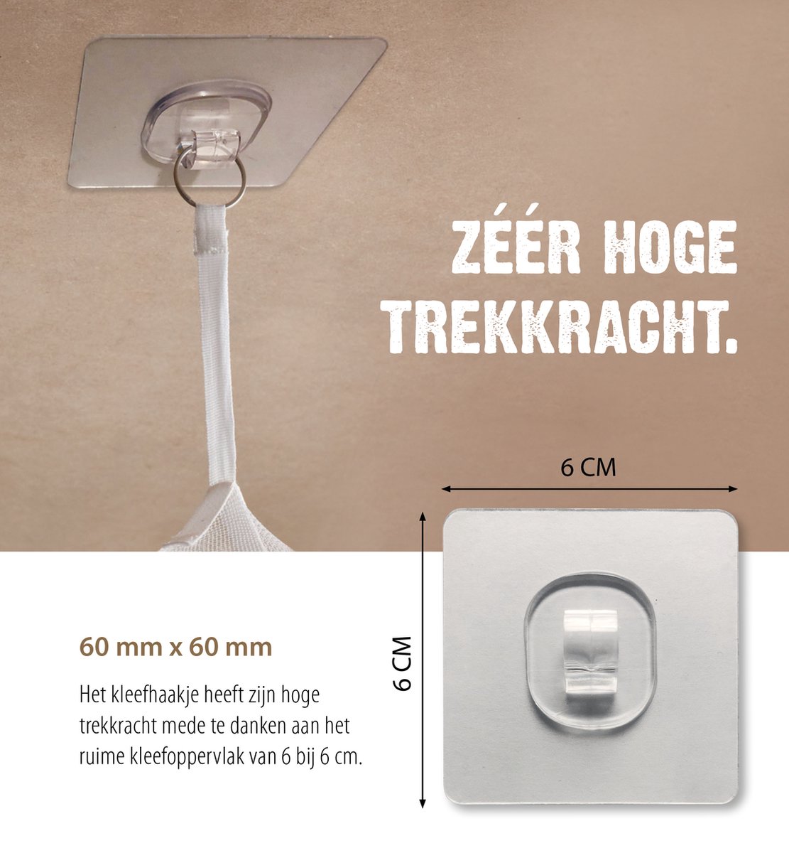 Klamboe kleefhaakje 6 stuks