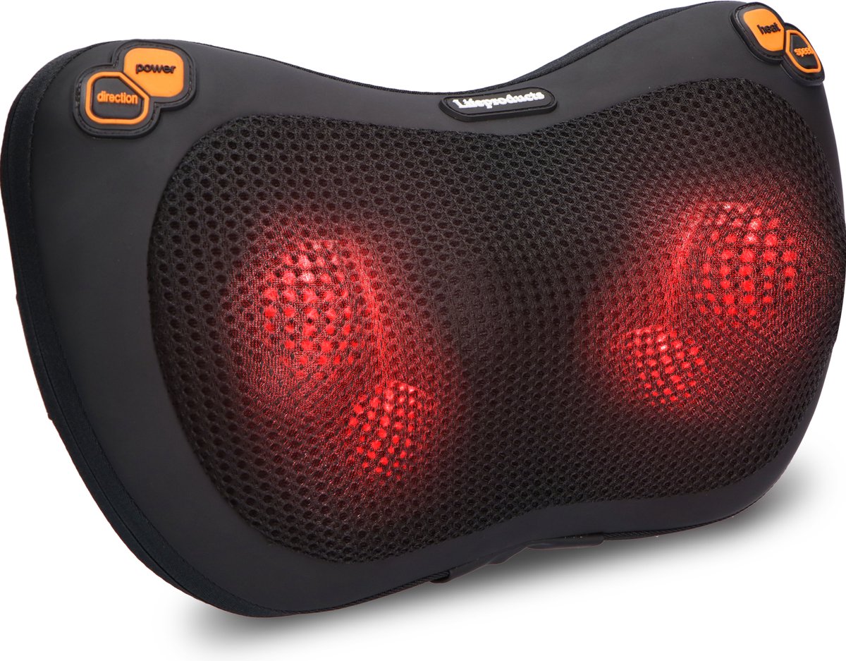 Lifeproducts Elektrisch Shiatsu Massagekussen | Massageapparaat met Warmtefunctie