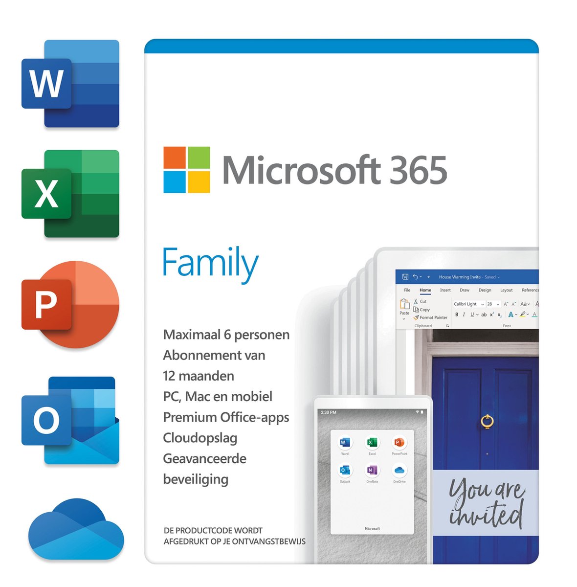 Microsoft 365 Family - Nederlands - 1 jaar abonnement