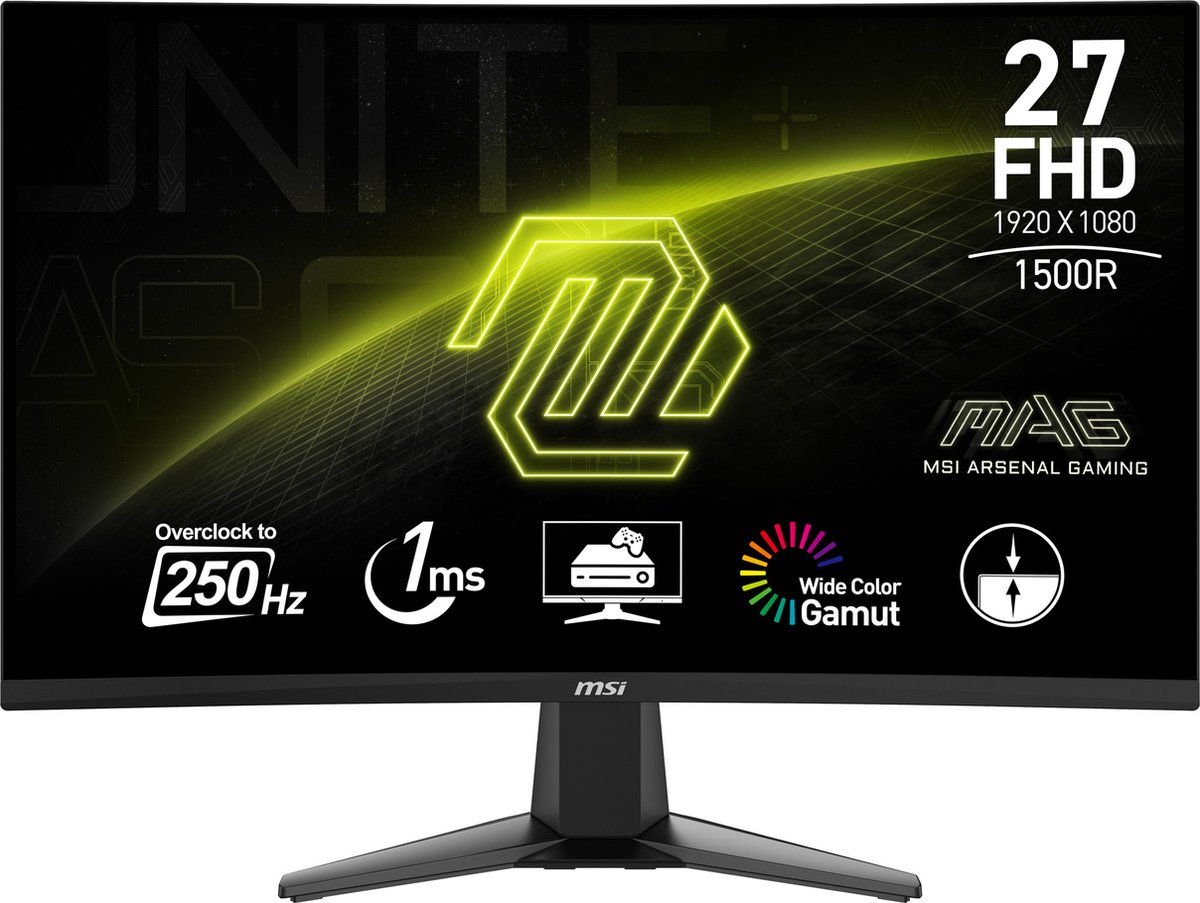MSI MAG 27C6X - Full HD Curved Gaming Monitor - 250hz - 27 Inch