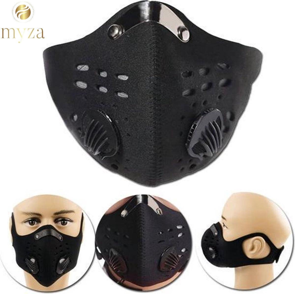 Myza®Trainingsmasker - mondkapje - herbruikbaar - niet medisch - ademhalingsmasker - sportmasker - fitness - trainingmasker -mondmasker sport - uithoudingsvermogen masker - sport - afvallen training mask - Hardlopen Zuurstofmasker Zwart