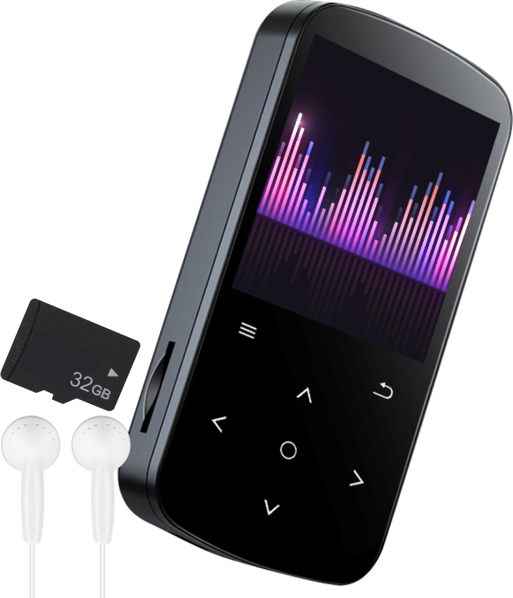 Nuvance - MP3 Speler met Touchscreen en Bluetooth - Incl. Oordopjes en 32GB...