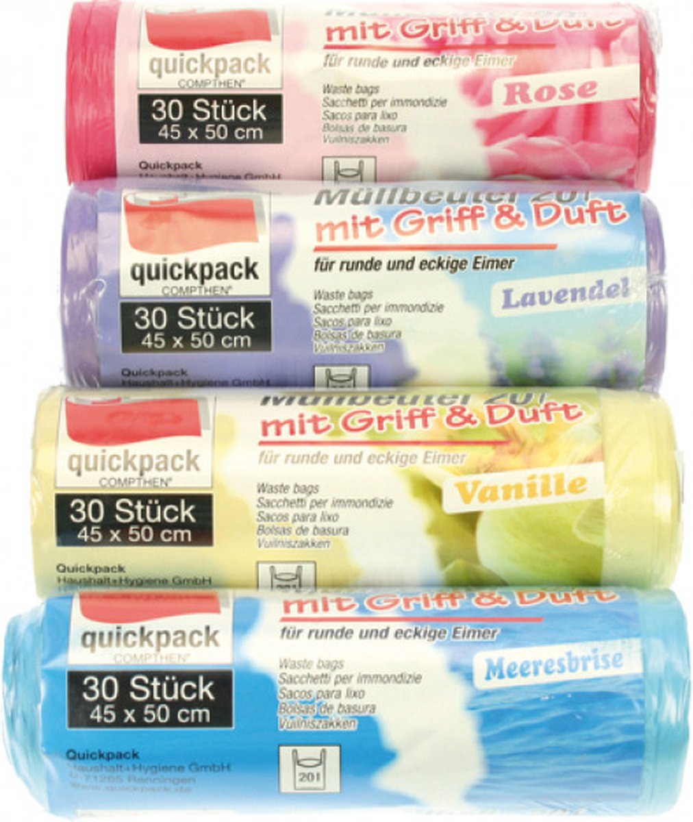 Pedaal emmer zakken - Quickpack® | 4 rollen a 30 Pedaalemmerzakken met...