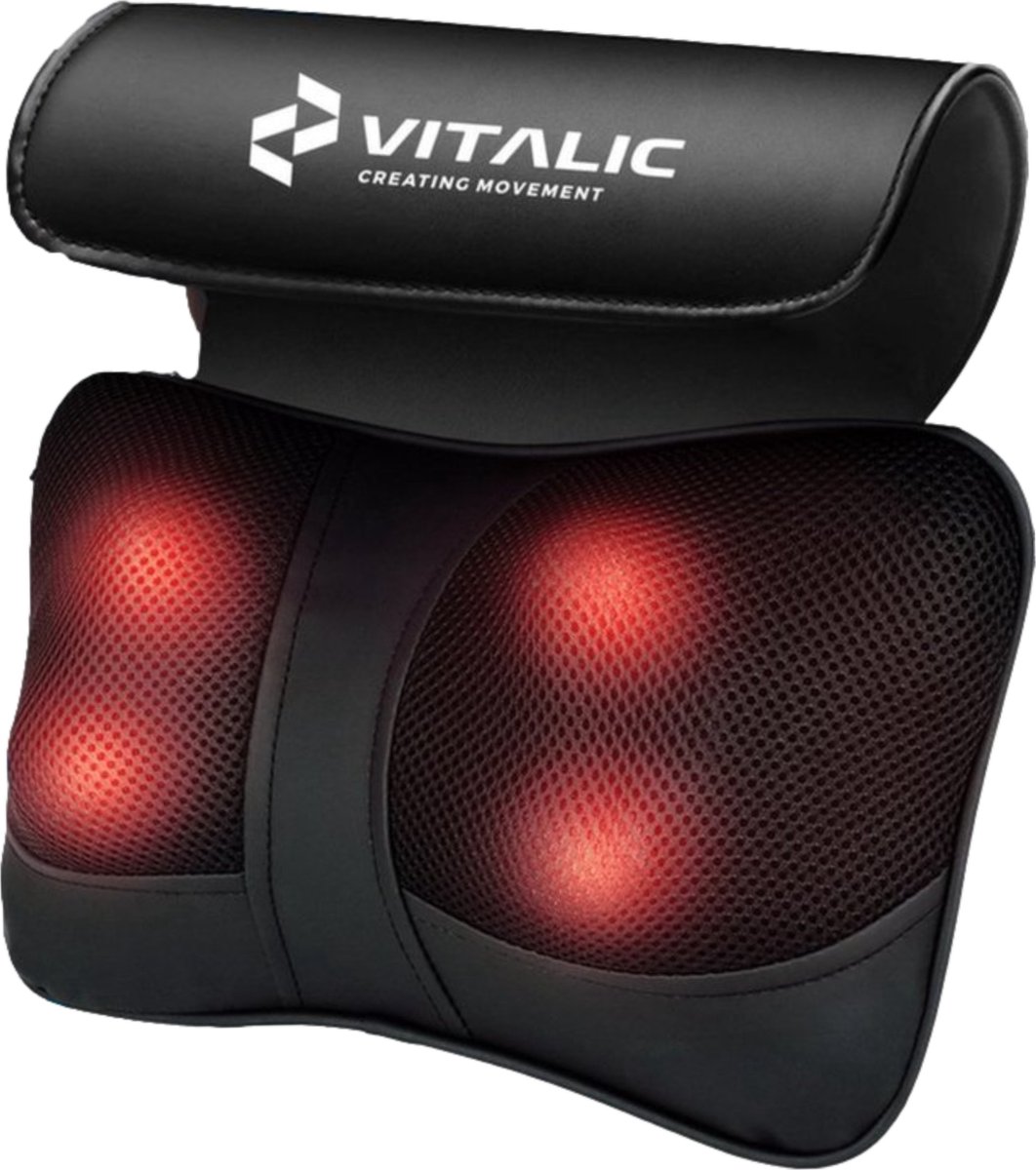 Premium Shiatsu Massagekussen voor een pijnlijke Nek & Rug met 4 weken durend trainingsschema - Nekmassage apparaat - Rugmassage apparaten - massage pillow | Vitalic