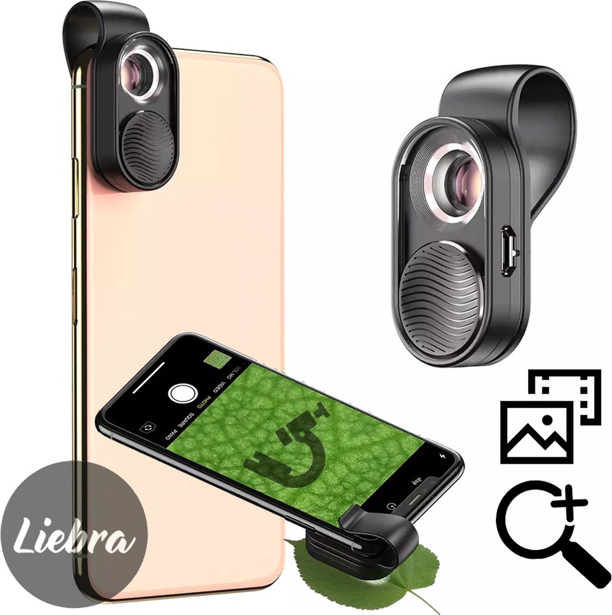 professioneel universele smartphone opzetlens, telefoon microscoop, microscoop lens 200x, microscoop voor mobiel gsm, camera microscoop, digitale microscoop. smartphone microscoop