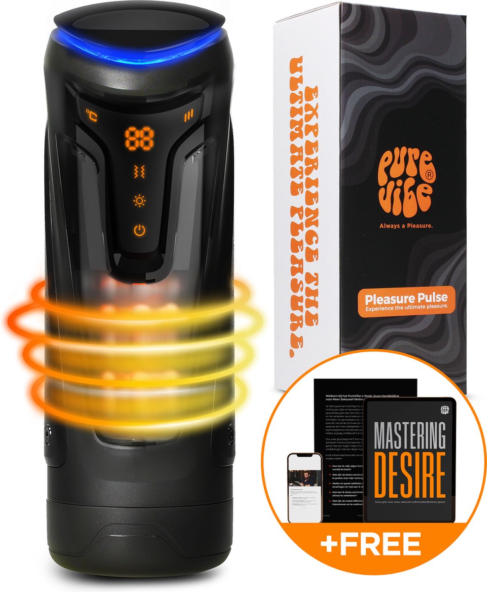 PureVibe® Pleasure Pulse Masturbator voor man - 9 vibratie standen - 9 aftrek...