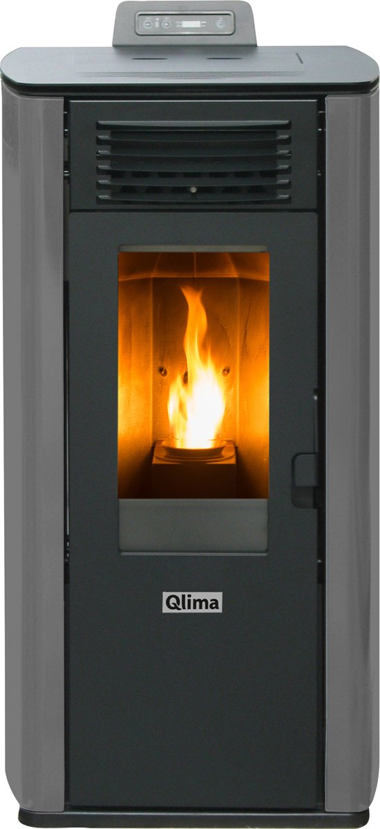 De 5 beste pelletkachels: De warmte van gezelligheid 1 Qlima Fiorina 74 S-Line Grey - Pelletkachel - 7,8 kW - 200 m³ - Gratis Ingebruikstelling