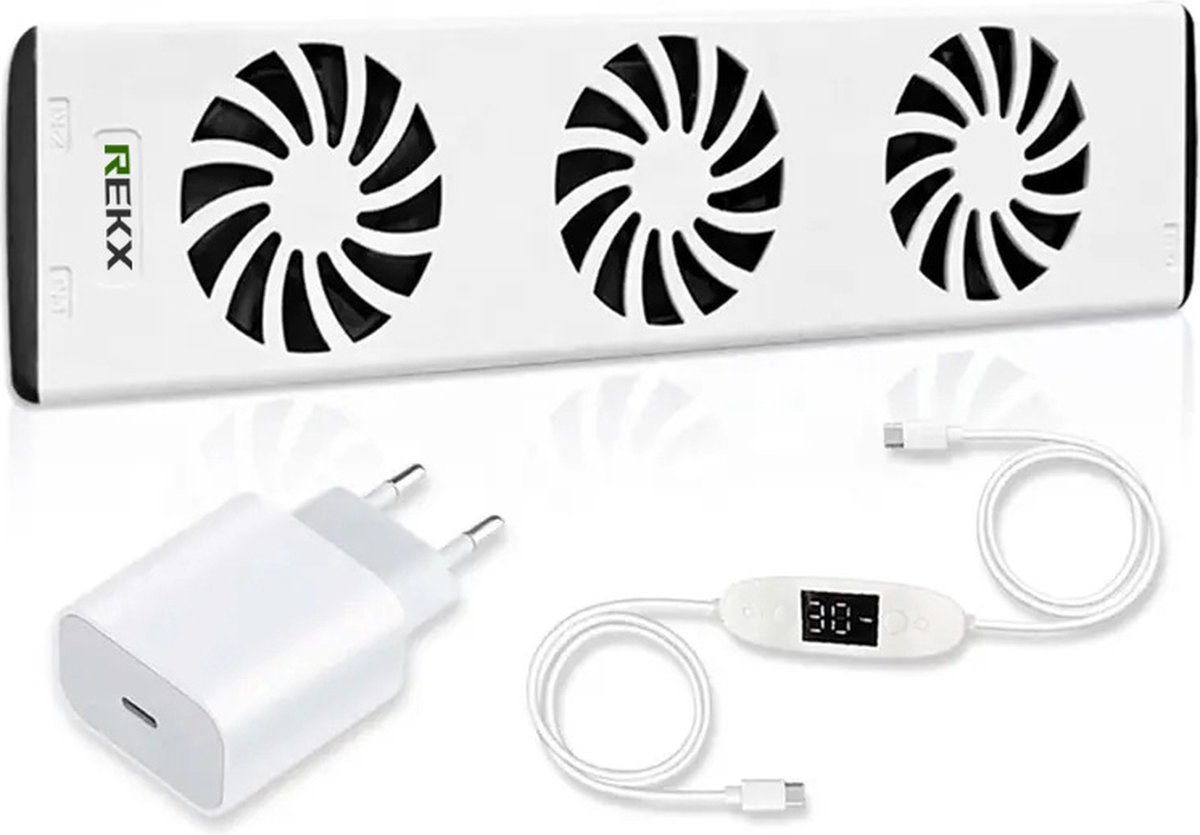 De 5 beste radiatorventilatoren voor een comfortabel huis 5 Rekx® - Thermofan - Radiatorventilator Basis - Mono - Instelbare Thermostaat - Fluisterstil - Zuinig