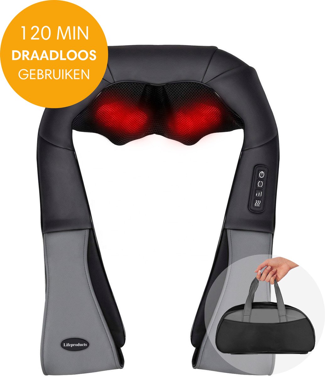 Shiatsu Massagekussen Draadloos - Elektrisch Nekmassage Apparaat - Massage...