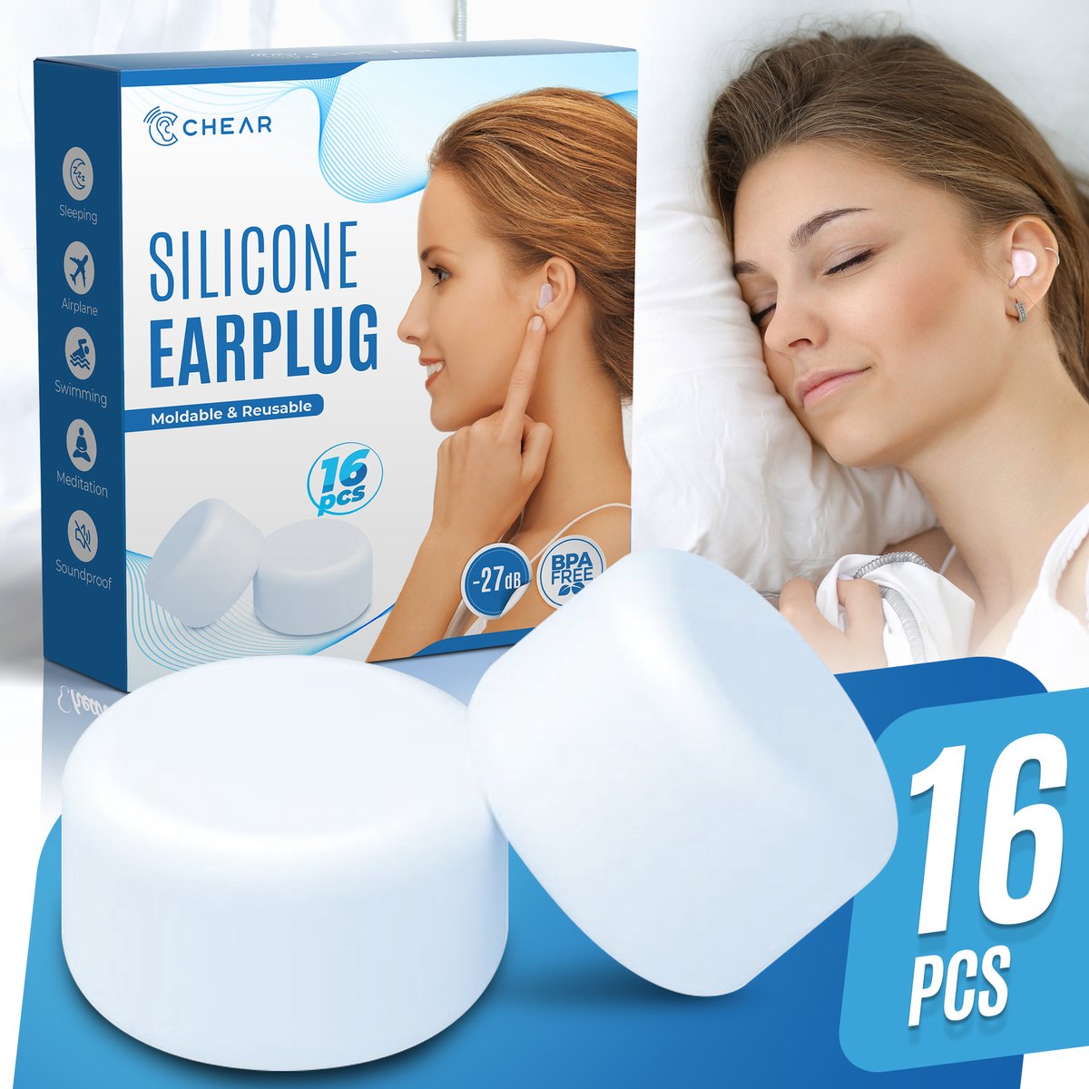 De 5 beste slaap oordoppen voor een goede nachtrust 3 Siliconen Oordopjes voor Volwassenen en Kinderen - Slaap Oordoppen Zijslapers – Festival Gehoorbescherming – Zwem Oortjes – 16 stuks