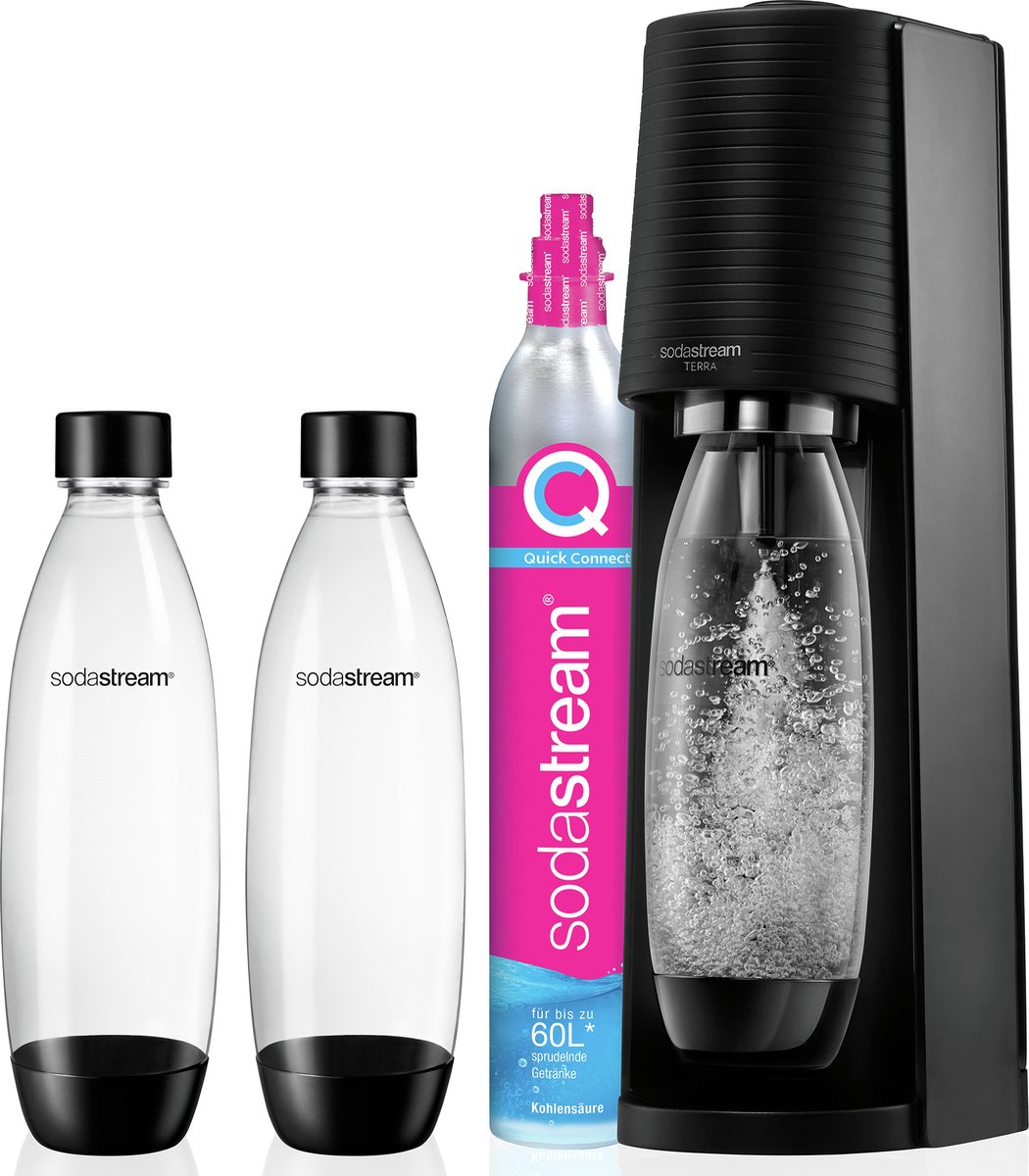 SodaStream TERRA Megapack- zwart- Incl. Quick Connect Koolzuurcilinder - Met...