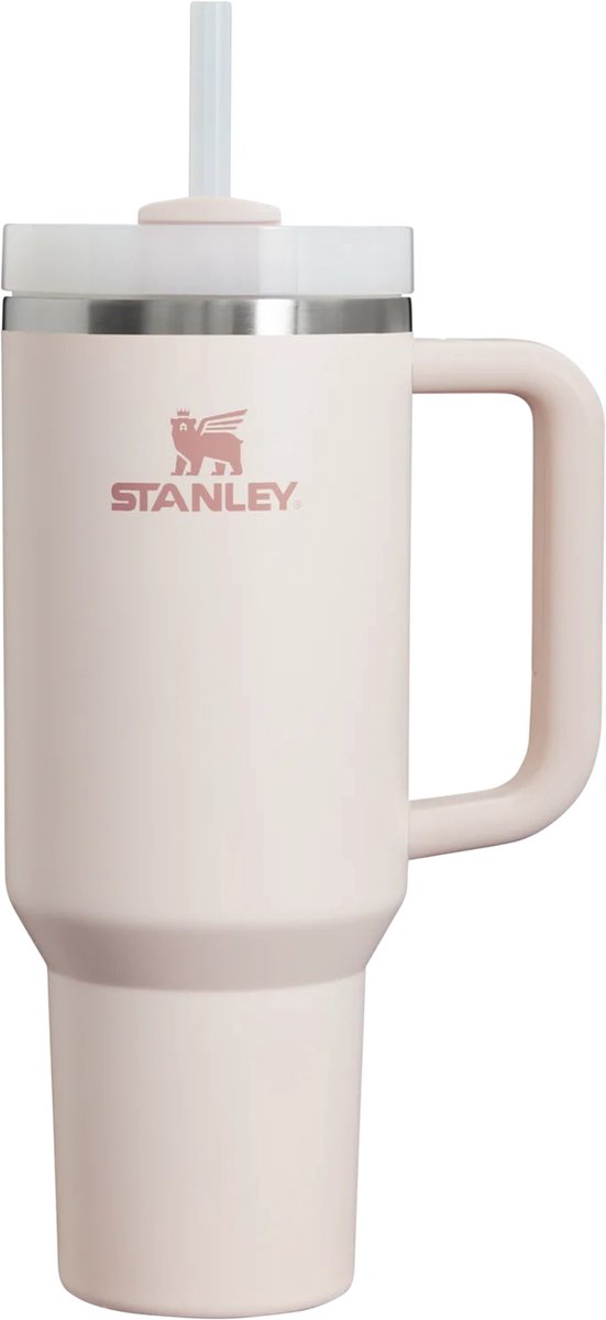 Stanley Quencher H2.0 Flowstate Tumbler - Rose Quartz - 1.2L - RVS - Stanley Cup met Rietje en Handvat - Thermosbeker - Thermosfles - Beker - Drinkbeker - Drinkfles - Mug - Waterfles