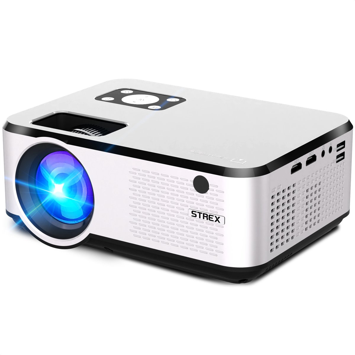 Strex Beamer - Input tot Full HD - 7000 Lumen - Streamen Vanaf Je Telefoon Met WiFi - Mini Beamer