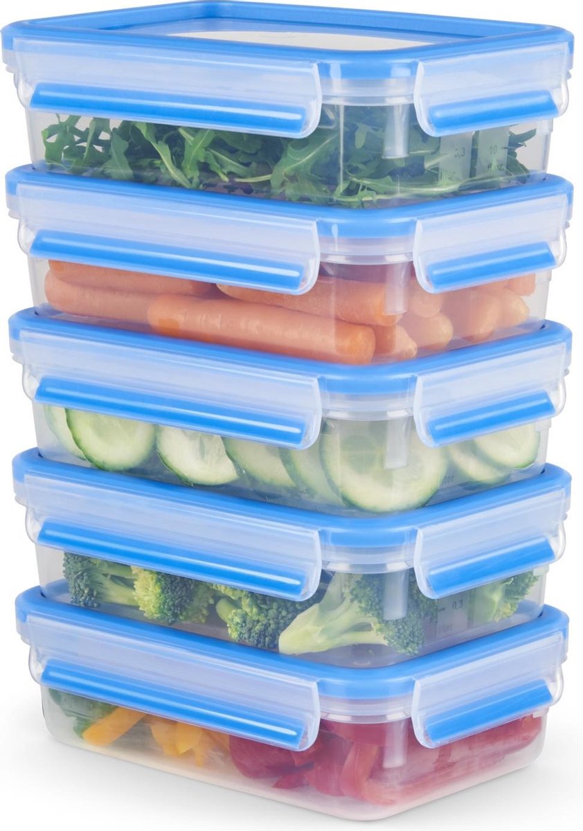 Tefal MasterSeal Fresh Mealprep Set - 5 x 800ml - Blauw