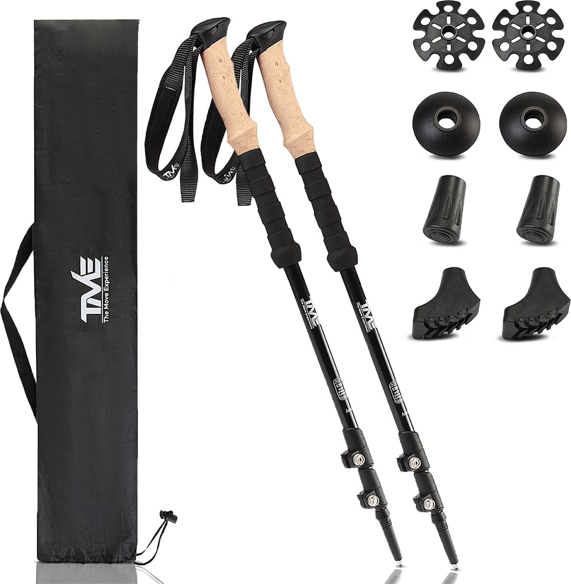 Telescopische aluminium nordic walking-stokken met kurkhandvat - Ideaal voor...