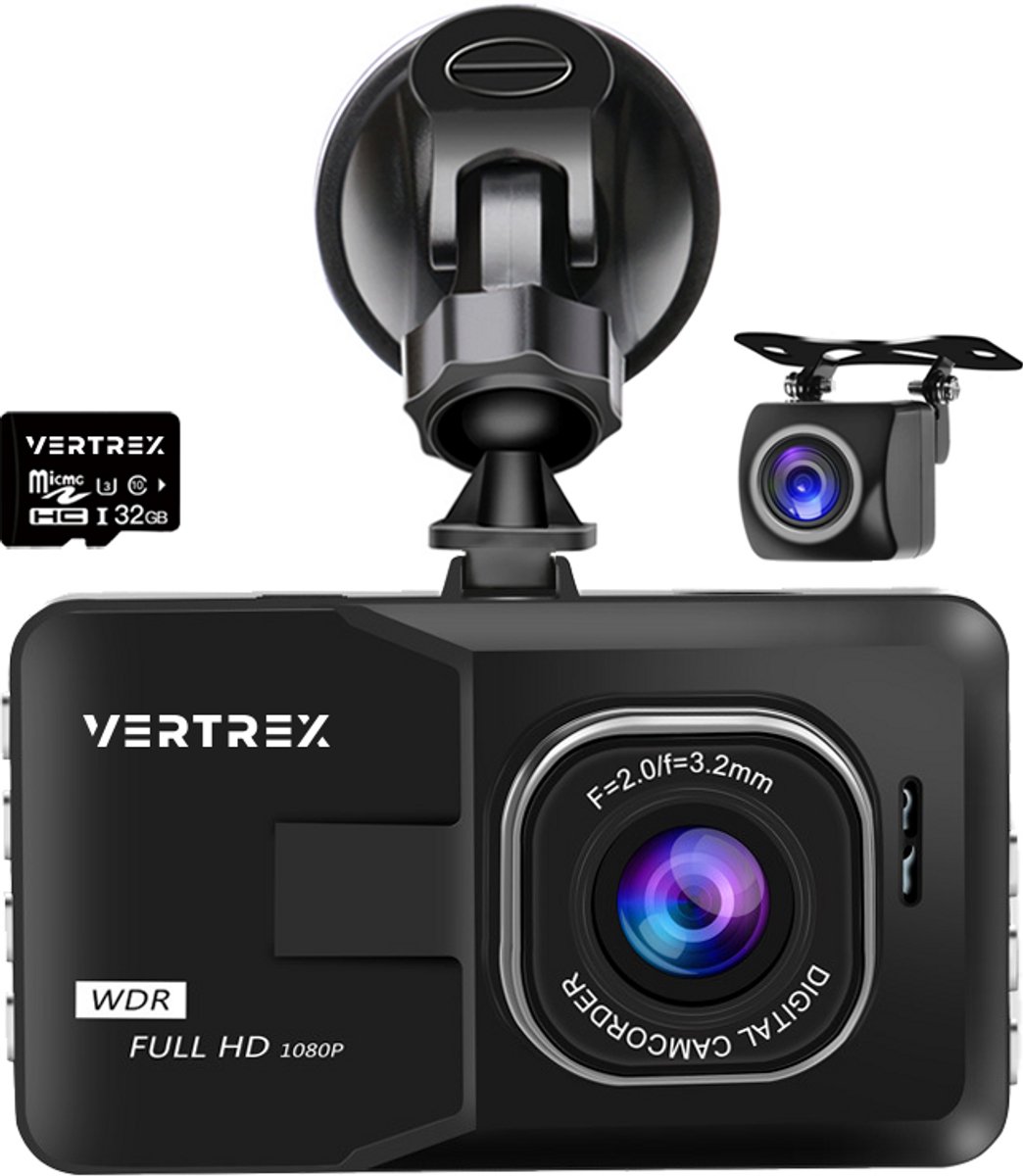 VERTREX Dashcam voor Auto 1080P Full HD - Voor en Achter - Dash cams -...