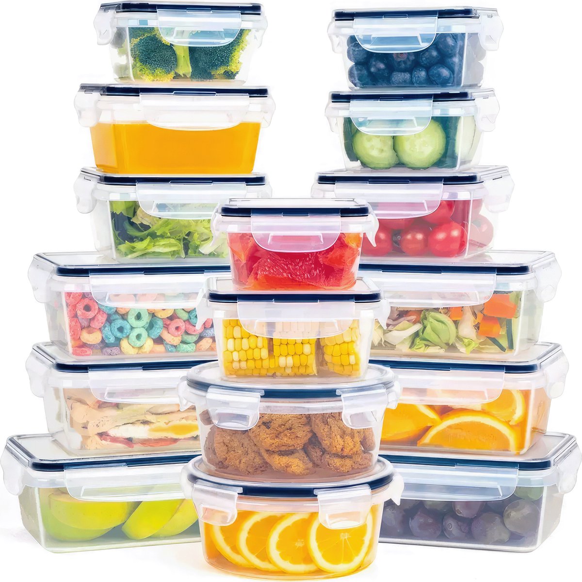 De 5 beste meal prep bakjes voor gezond eten 3 Vivid Green Meal Prep Bakjes - Vershoudbakjes Set - Diepvriesbakjes - Plastic Bakjes - Luchtdicht - BPA Vrij - 16 Stuks