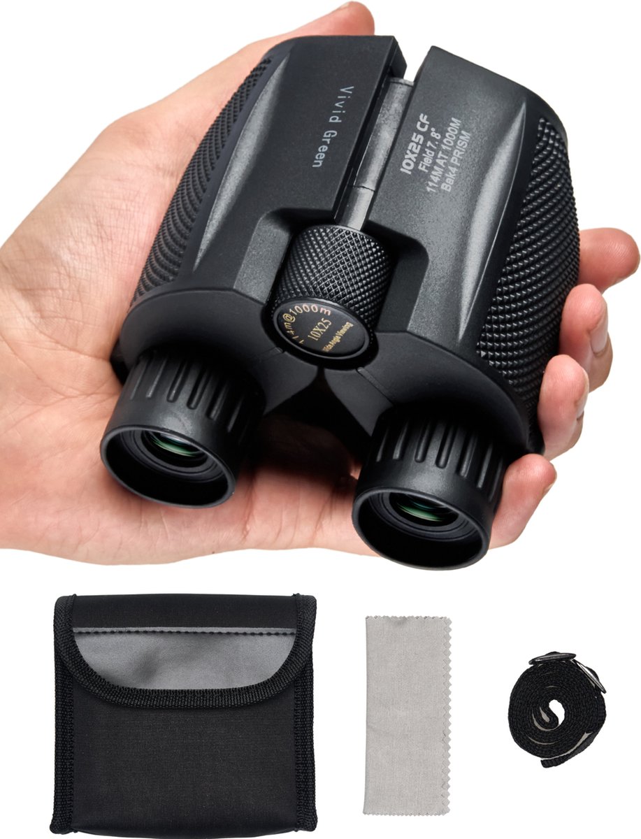 Vivid Green Verrekijker voor volwassene - 10x25 - BAK4 - Compact - FMC -...