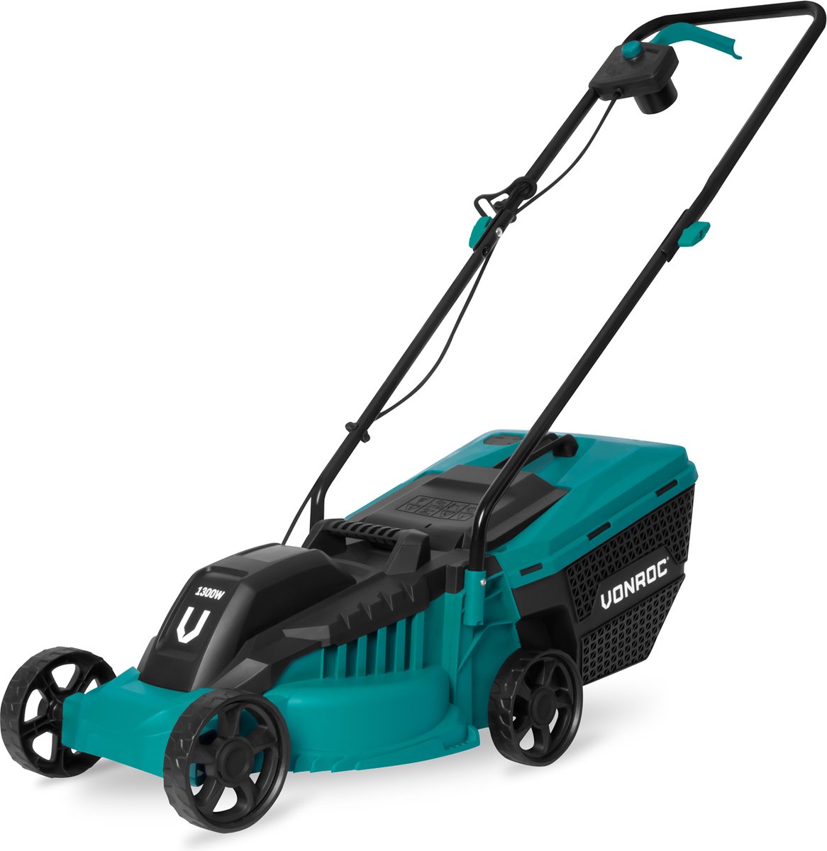 VONROC Elektrische grasmaaier – 1300W – 32cm maaibreedte – 30L opvangbak +...