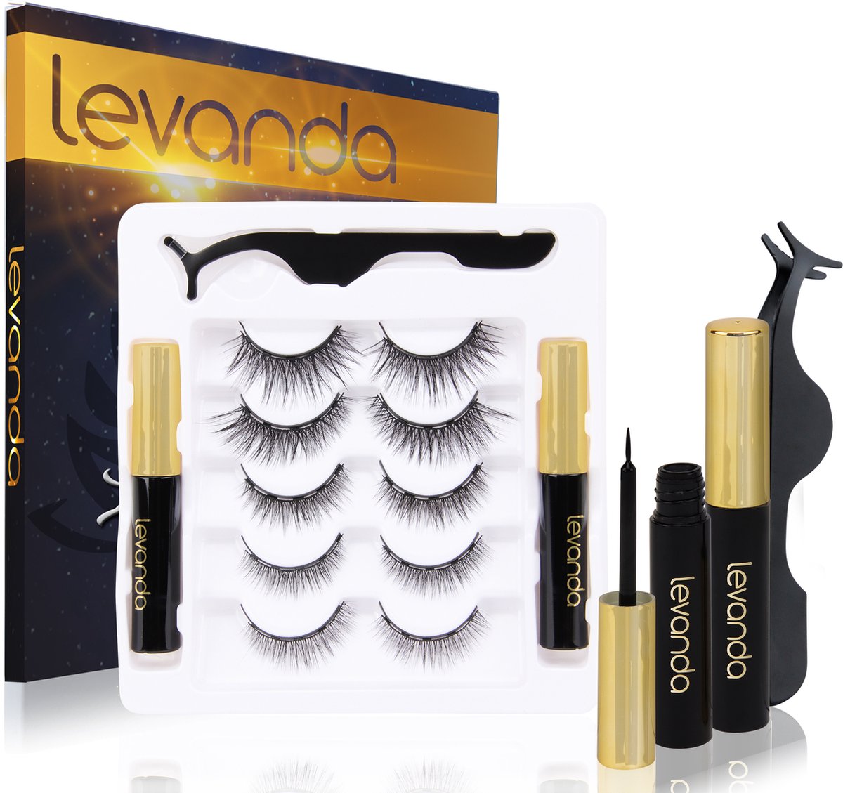 wimperextensions met magnetische eyeliner zwart - nep wimpers magnetisch -...