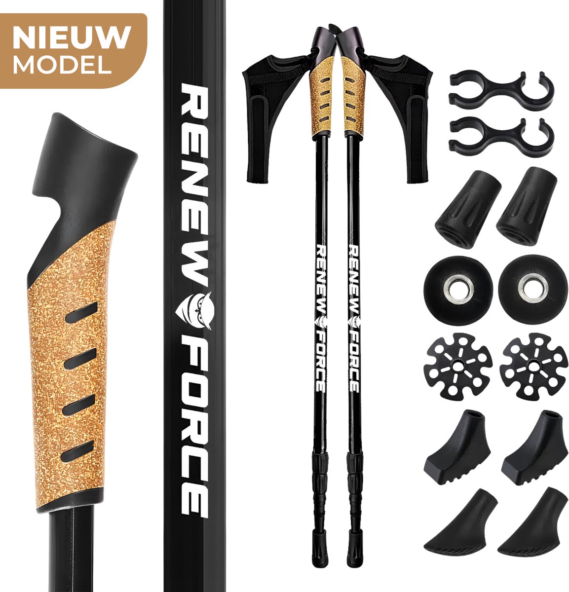 Ye - Nordic Walking - Anti-Schock Functie - Telescopisch Verstelbaar 65-140...